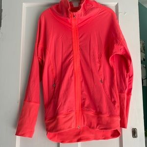 Lululemon bright orange/pink full zip running jacket